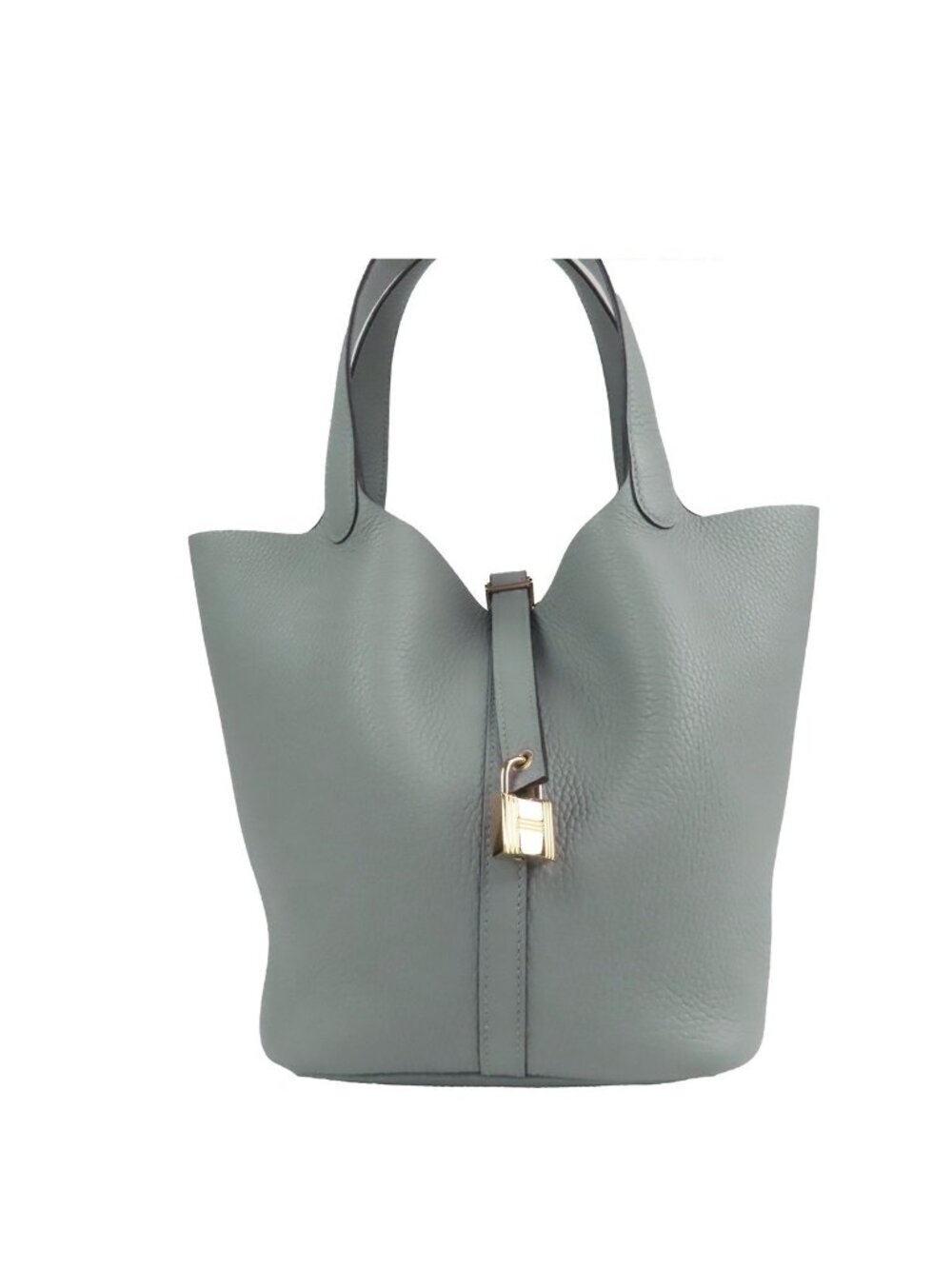 Hermes Picotin Lock MM Gri Platinum Gold Taurillon Handbag